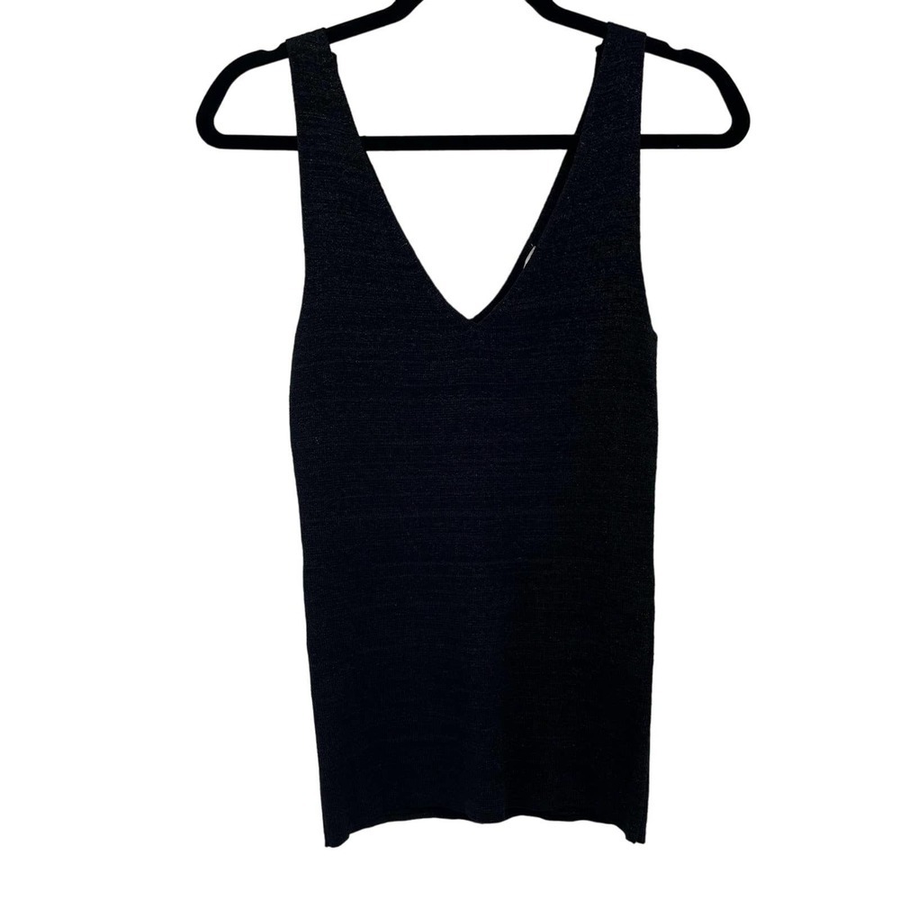 NWT Focus Lifestyle Black Metallic Tank Top Small